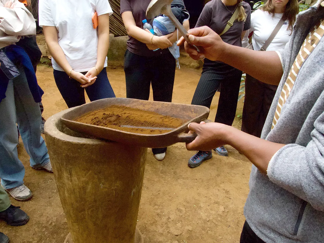 Ground by Hand at Justin's estate in Materuni Village